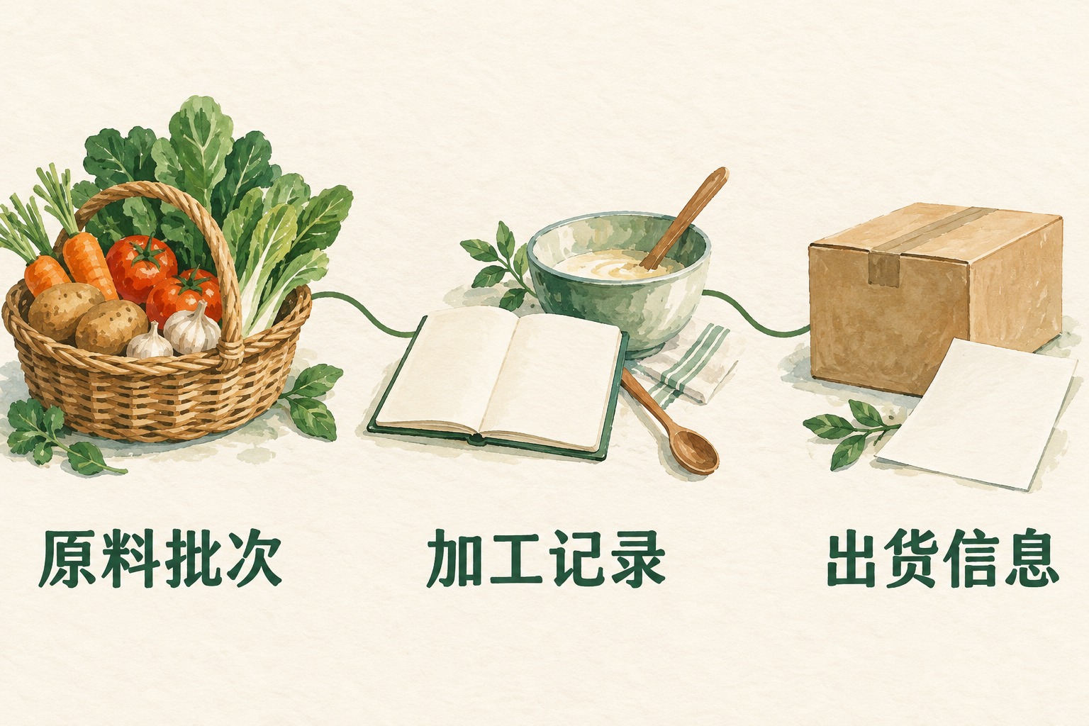 批次记录贯穿供货过程说明性插画（说明性插画）